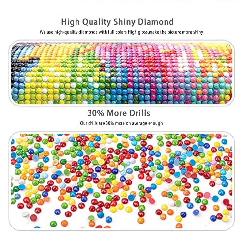 DCIDBEI 30x40CM 4 Pack Rond Peinture Diamants 5D Paysage Mer Rose, Diamond Painting Fenêtre Tableau Perle Diamant DIY,Décoration Murale/Cadeau Anniversaire Fête Fille Soeur Adultes Loisirs Creatif