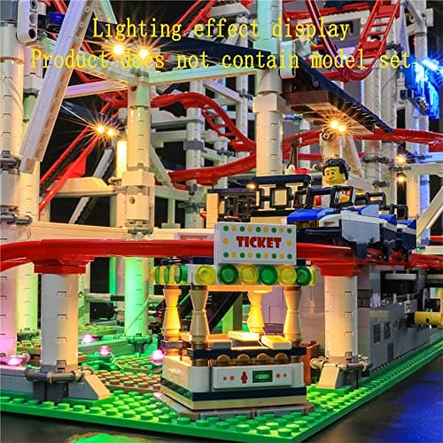 GEAMENT Jeu De Lumières Compatible avec Lego Confidential (Roller Coaster) - Kit D'éclairage LED pour Creator 10261 (Modèle de Bloc Non Inclus)