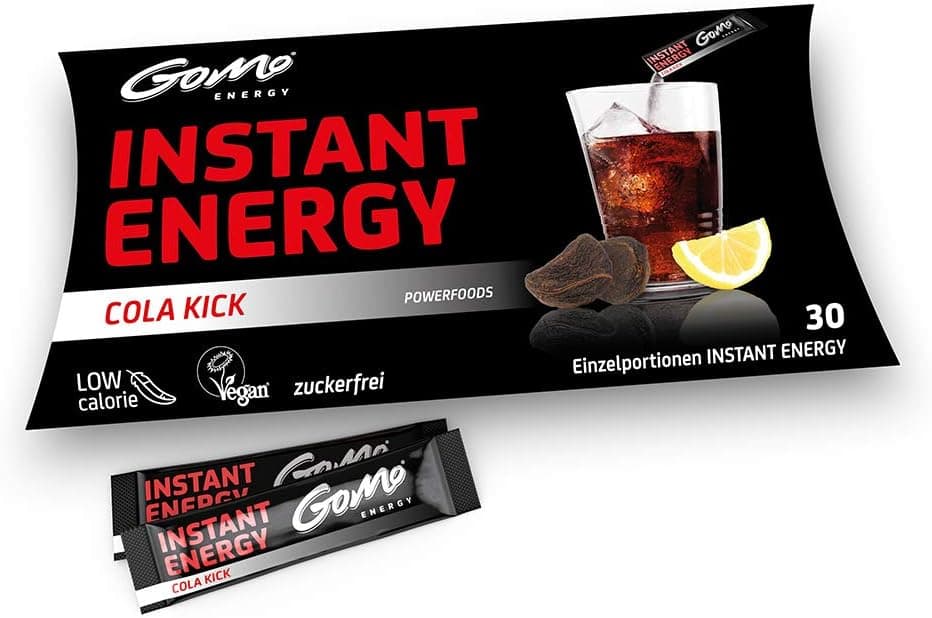 GoMo ENERGY® Cola Zéro Energy Drink | Améliorer les capacités physiques et mentales | Stimulateur d'énergie super puissant | Boisson hypocalorique végane sans sucre | COLA KICK 30 portions