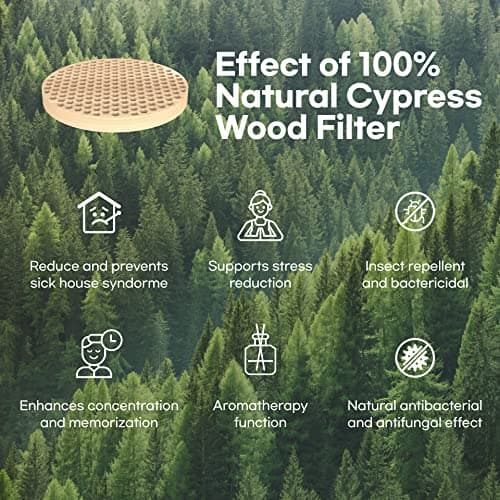 IMUNSEN M-002R Purificateur d'air avec filtre en bois de cyprès, filtre HEPA véritable H13, 100% sans ozone, Fabriqué en Corée - Rouge