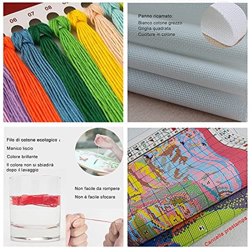 Kits de point de croix estampé bricolage 11CT couture gamme complète de kits de démarrage de broderie pré-imprimés pour les débutants – Grosses fesses 50x42cm