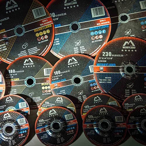 Merryland Disque à Tronçonner 125 Métal INOX Acier Fer, 125 X 1,0 mm Disque de Coupe 50 Pièces, Disque Découper pour Meuleuse d'Angle, Craft-line C13081042