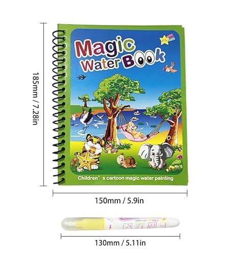 Lot de 4 stylos plus 4 livres de coloriage à l'eau pour enfants - Livre de dessin magique à l'eau, planche de peinture avec eau magique, cahiers de coloriage pour les petits artistes!