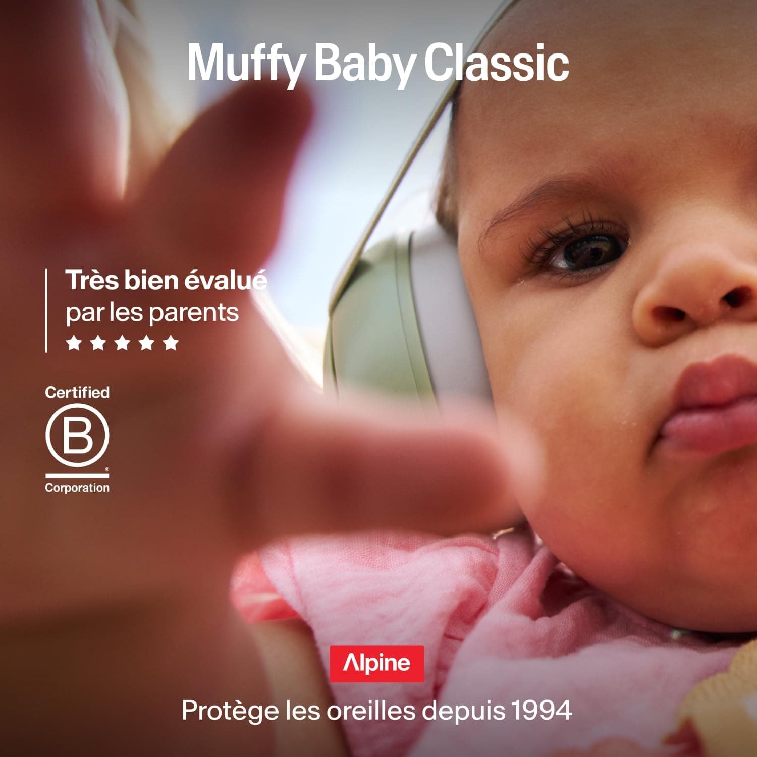 Alpine Muffy Baby Classic & Confort – Casque Anti Bruit Bebe, Certifiée CE, Bandeau Ajustable