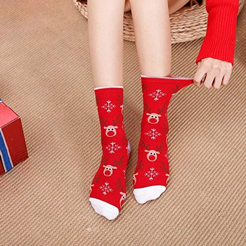 Chaussettes Fantaisie Femme Cadeau Noël: Coton Doux Chaussette Animaux Femme Soquettes à Mignon Rigolo Drôle Motif, 36-41, 5 Paire