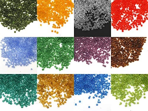Lot de 3300 perles de rocaille en verre transparent de 3 mm - 8/0 - 14 couleurs au choix (rouge)