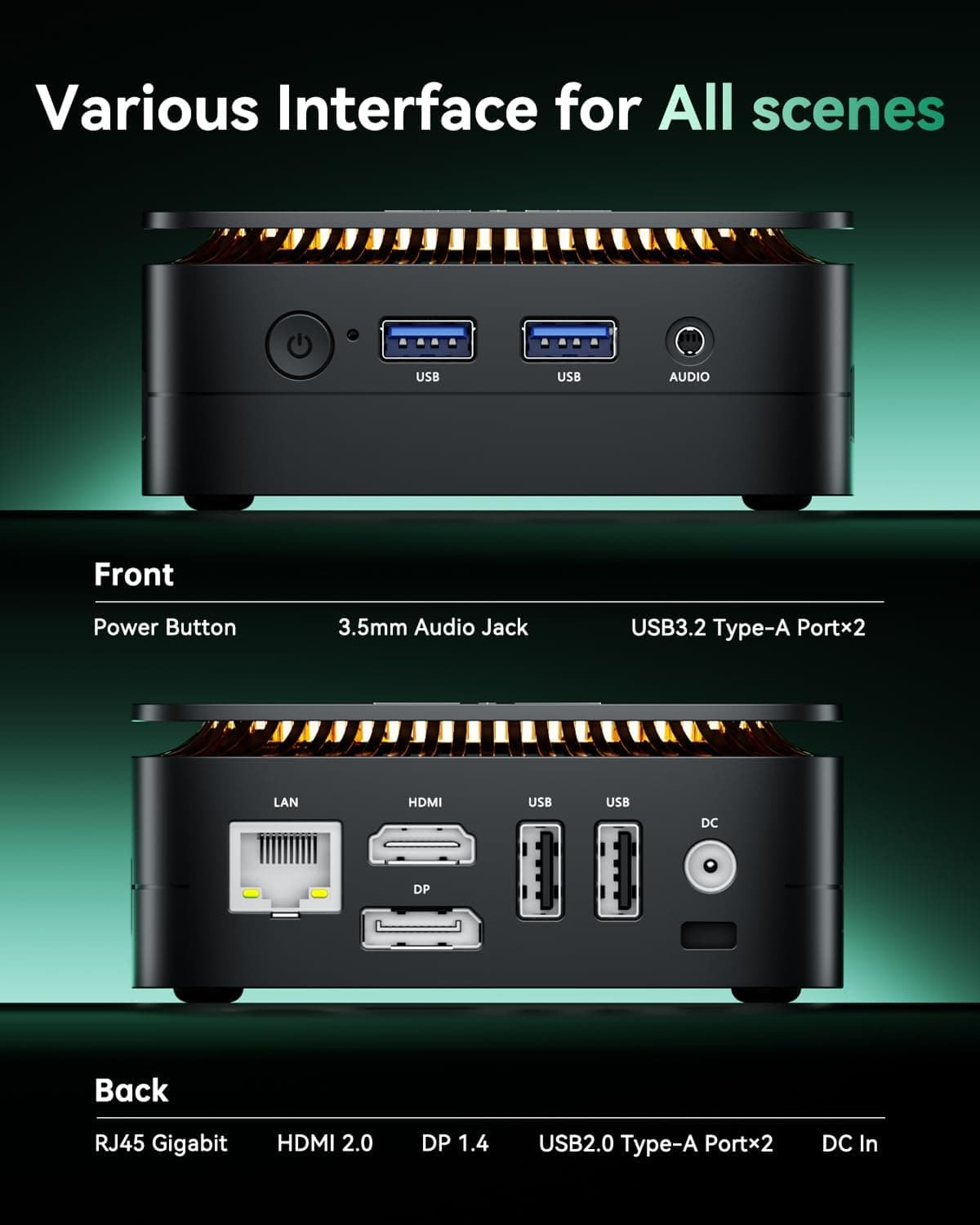NiPoGi AK1PLUS Mini PC Ιntel N5030 12 Go RAM 256 Go SSD(2To Max)