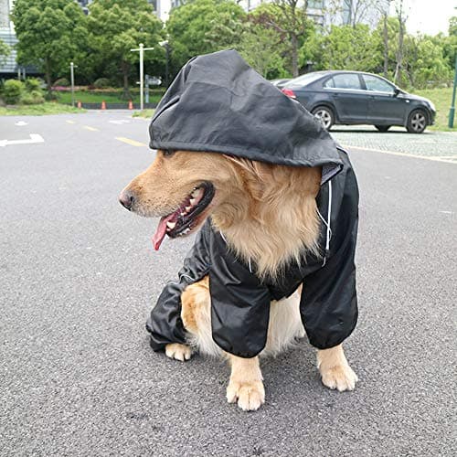 Idepet Imperméable pour Chien avec Capuche et Trou de col,Poncho de Pluie pour Chien Hoodies réfléchissants pour Chiens de Petite Taille et de Grande Taille