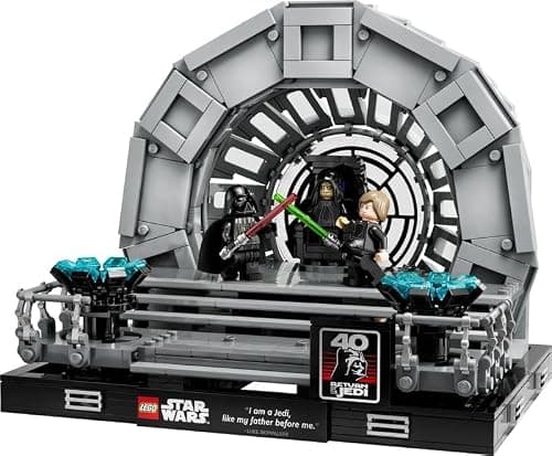 LEGO Star Wars Diorama de la Salle du Trône de l’Empereur - Maquette à Construire - Retour du Jedi 40e Anniversaire avec Minifigurines des Personnages culte Luke Skywalker et Dark Vador 75352