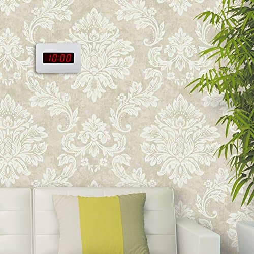 Timegyro Silent LED numérique Wall Clock Night Lights réveil Batterie utilisée Uniquement, Les Piles alcalines alcalines 4pcs Peuvent Continuer à fonctionner Pendant Plus de 12 Mois. (Blanc)