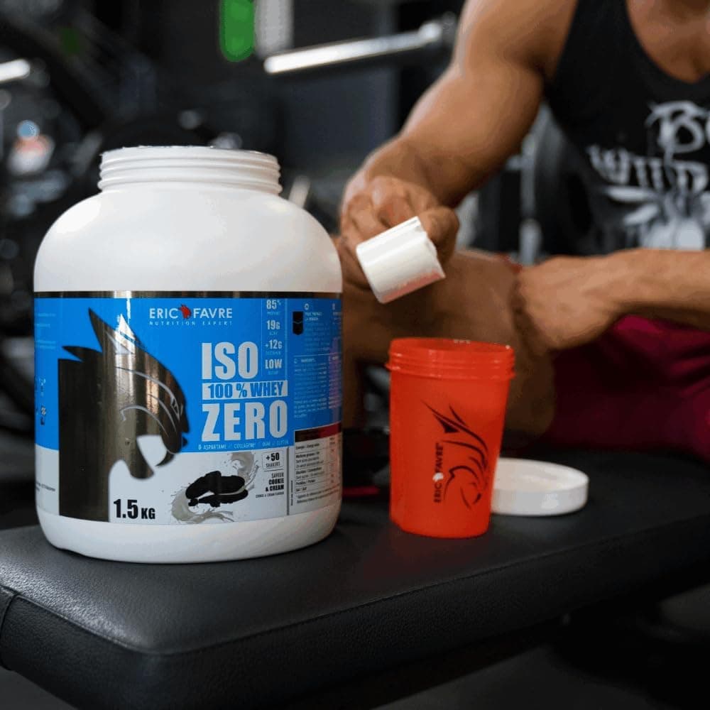 ISO WHEY ZERO 100% Pure Protéine - Pure Whey Protéine Isolate Savoureuse Pour Prise de Masse Musculaire - Assimilable Rapidement - 1,5kg - Saveur Café Latte - Eric Favre