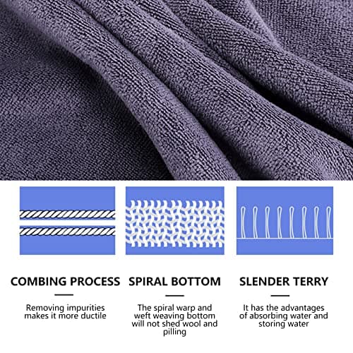 Serviette de Fitness Gym, Serviette de Sport Microfibre, Serviette d'entraînement Absorbante avec Fixation, Serviette de Voyage Légère pour Sport Yoga Randonnée Plage Douche(Gray)