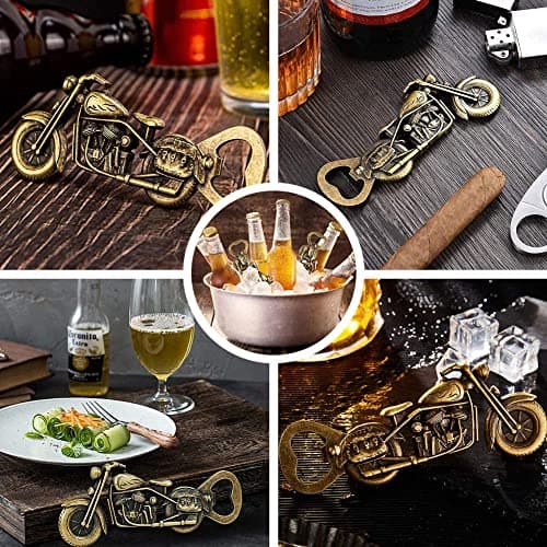 LKKCHER Décapsuleur de Bière Vintage en Forme de Motocyclette, Cadeau pour Homme, Cadeau Papa, Cadeau de Fête des Pères, Cadeau Noel Cadeau Anniversaire Homme pour Lui Papa Petit Ami Mari Grand-Père