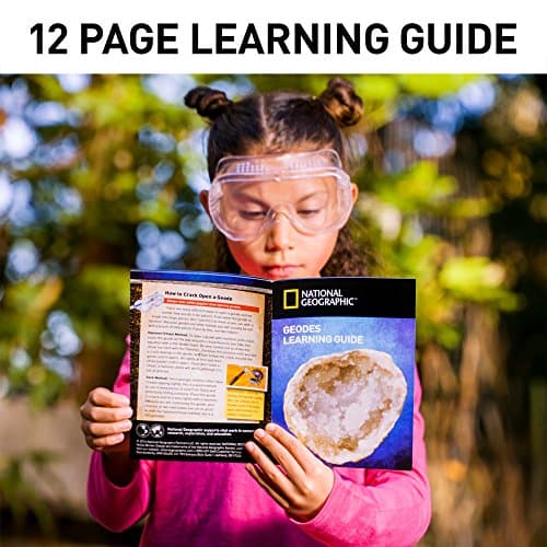National Geographic Brisez 15 Géodes Premium - avec Lunettes, Guide d'apprentissage, 3 Présentoirs, Excellent Jouet Scientifique à et Cadeau Éducatif
