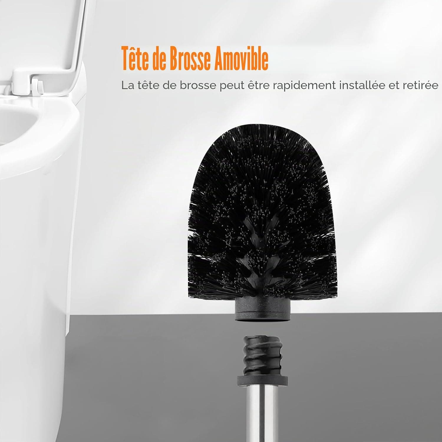 Ibergrif 4pcs Brosse Toilettes WC de Remplacement, Balai Toilette WC Noir