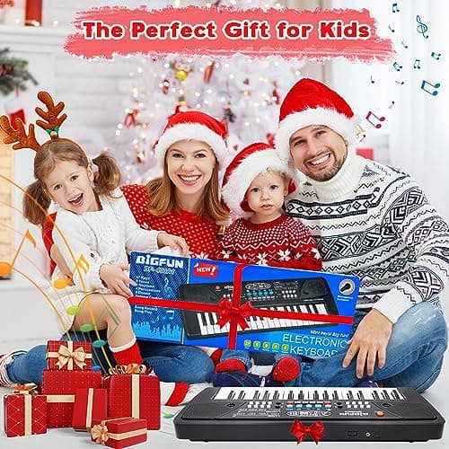 37 Touches de Piano pour Enfants avec Microphone,Clavier de Piano pour Enfants,Initiation à la Musique,Clavier électronique pour Enfants de 3 4 5 6 7 8 Ans,Cadeaux pour Garçons/Filles/Débutants