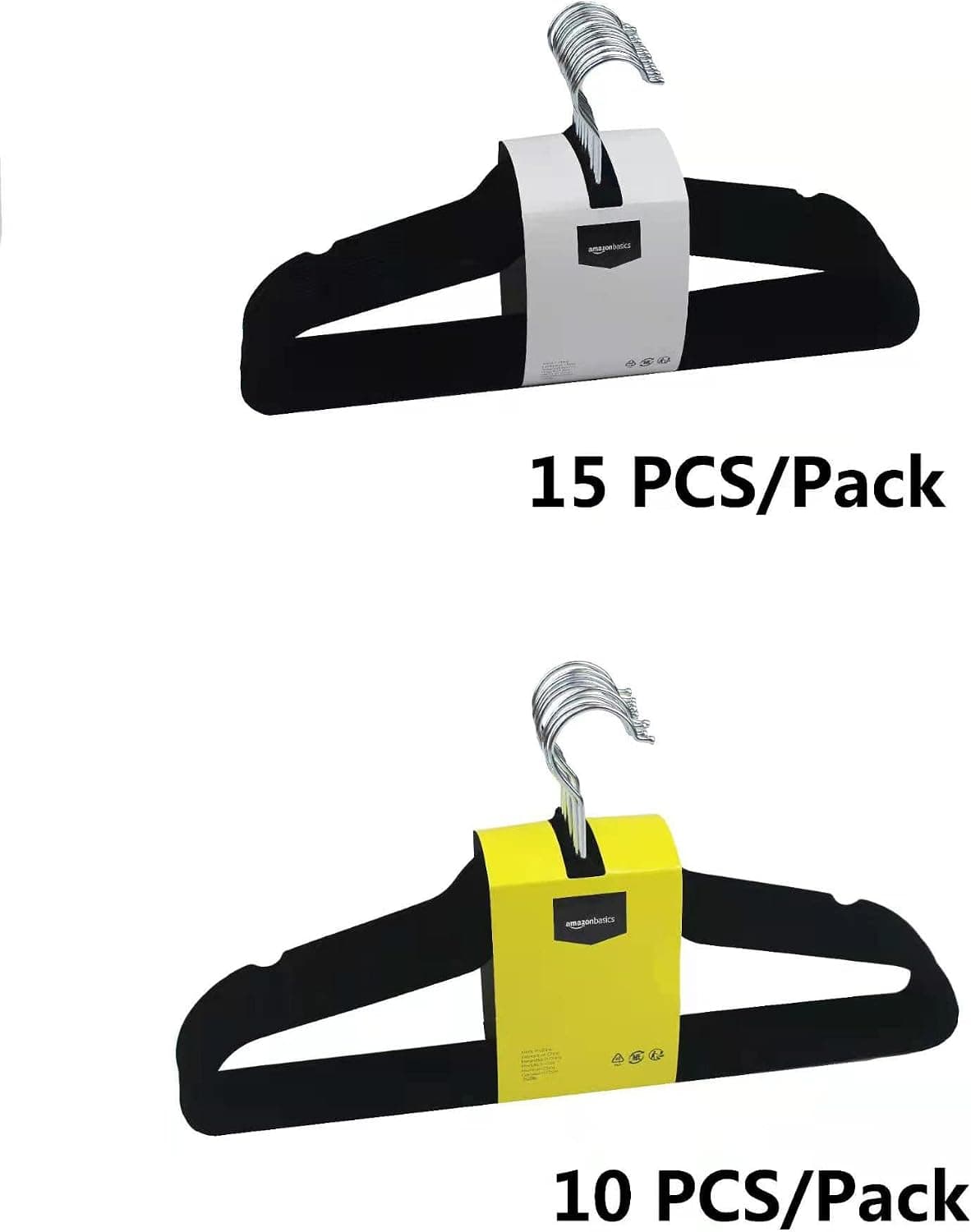 Amazon Basics Lot de 100 cintres en Velours pour Costumes Noir