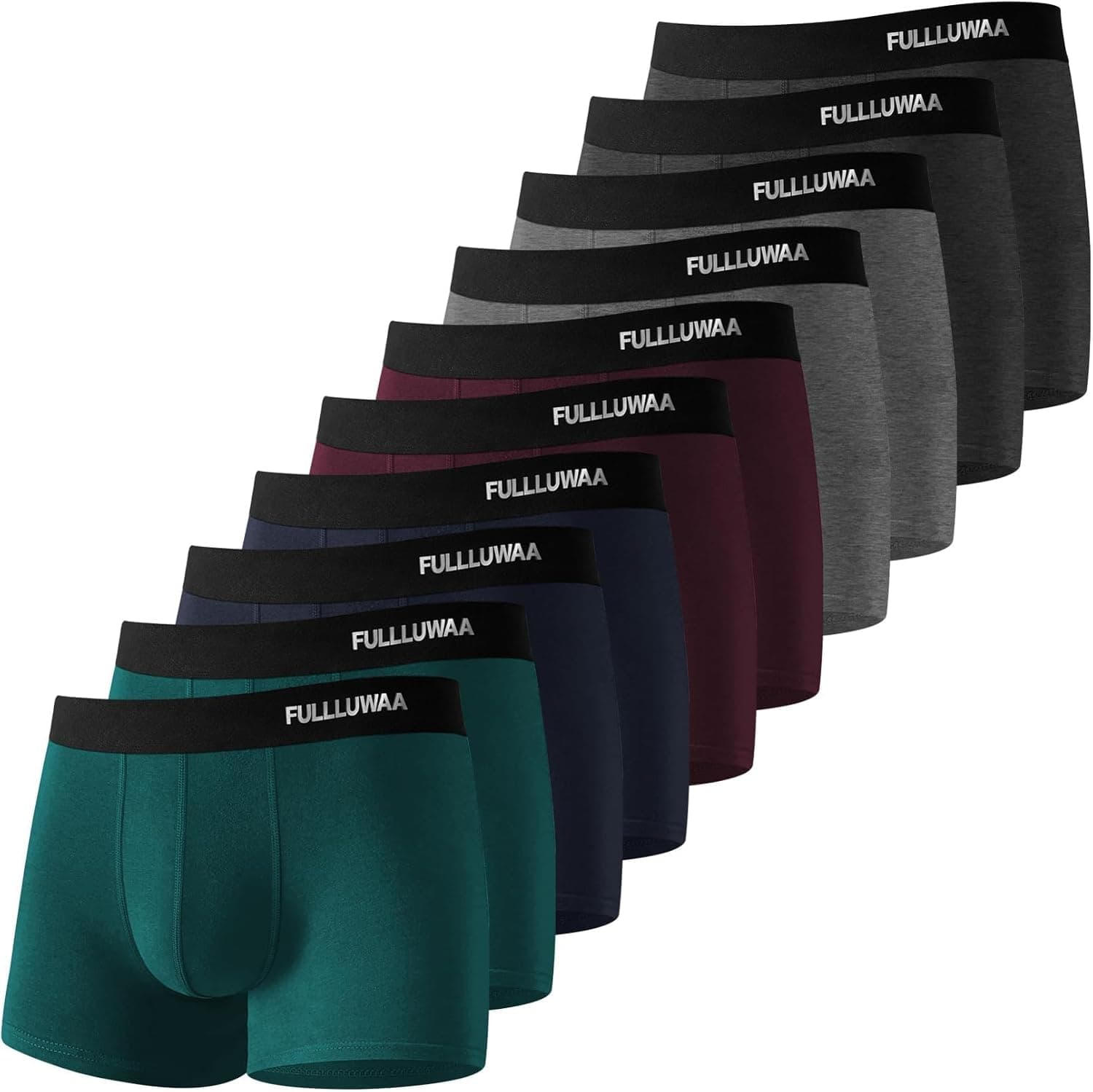 Fullluwaa Boxer Homme Coton Lot de 10, Doux Ceinture Élastique