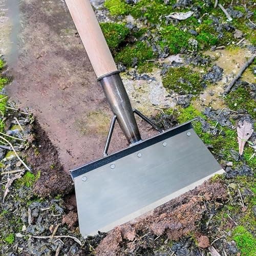 Pelle de Nettoyage de Jardin Multifonction, Multifonctionnelle Outil de Désherbage, Pelle Jardinage, Pelleter la Neige, Pelle à Gace Plate en Acier de Désherbage, Outil de DéSherbage Agricole