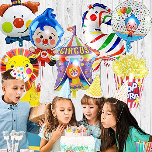 ZOOMPIL Ballons géants animaux de cirque, 12pcs Ballon pour clown, Ballons de fête de clown d'anniversaire pour carnaval cirque anniversaire fête d'halloween faveurs Anniversaire