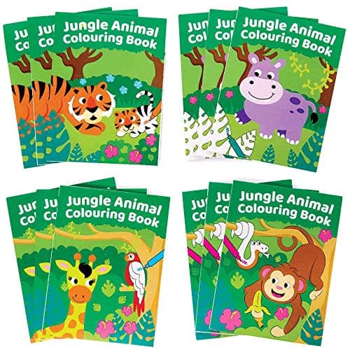Baker Ross Mini Livre de Coloriage thème Jungle - Lot de 12, Activites Manuelles pour Enfants (FC992)