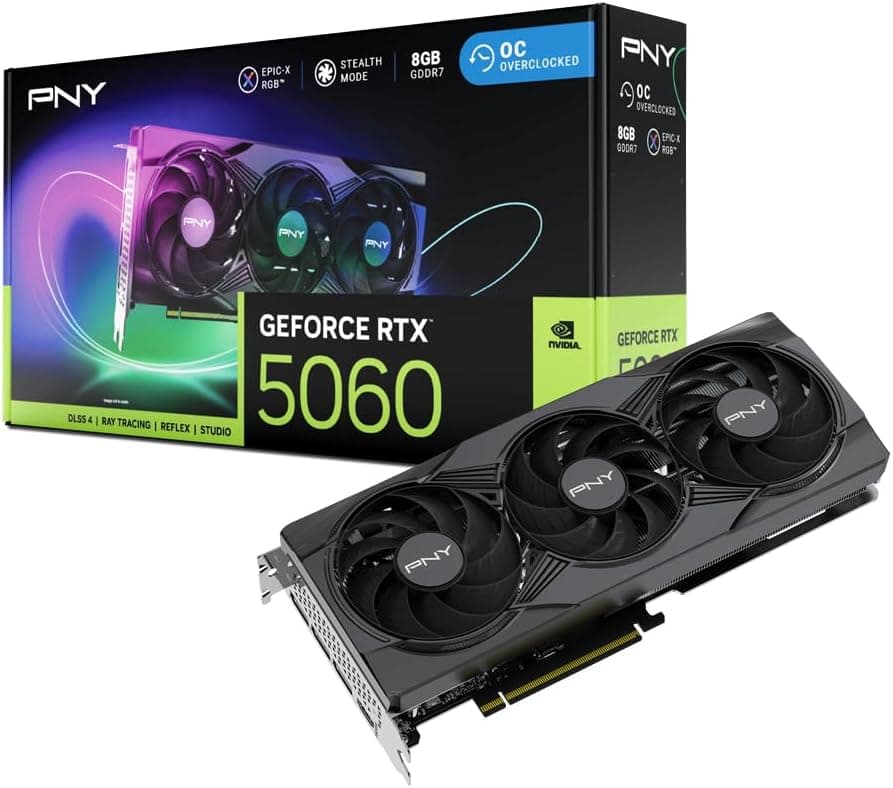 PNY Carte Graphique GeForce RTXTM 5060 8Go ARGB OC Triple Fan DLSS 4