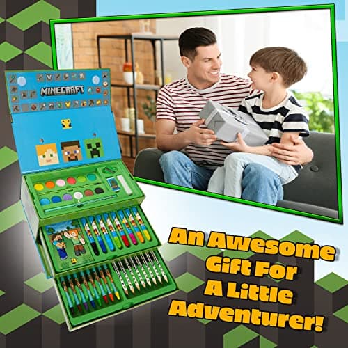 Minecraft Coloriage Enfant Malette Dessin et Peinture Garçon 40+ Pcs