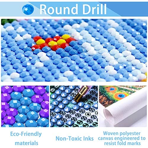 Showker 5D Kit Complet de Broderie Diamant Cabine - Peinture Diamant Paysage Rond Point de Croix - Décoration Murale pour Chambre, DIY Diamond Painting Maison 30x40cm