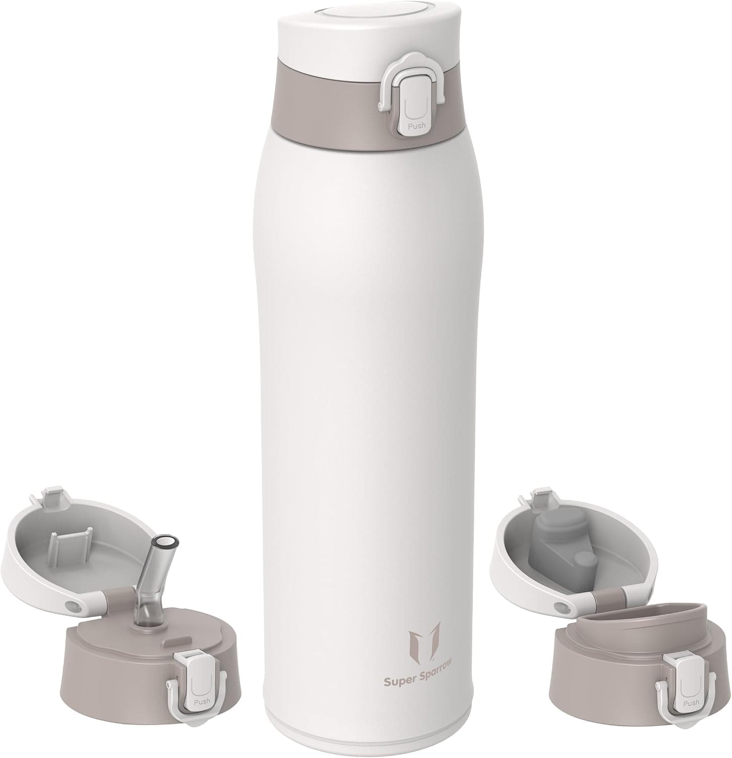 Sparrow Gourde Isotherme 950ml - Bouteille Isotherme - 2 Couvercles