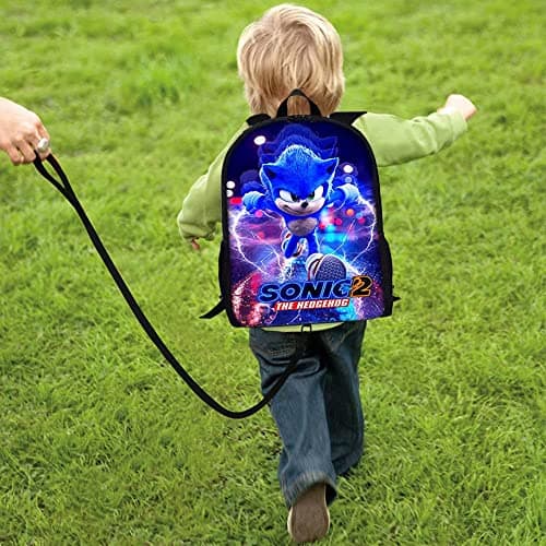BESTZY Sonic Sacs à Dos pour Enfant, Sonic Hedgehog Sacs Dos Imprimé 3D Cartable Scolaire Garçon Kids Backpacks Animé Sac Accessoire De Mode, Sac À Dos pour Garçons et Filles