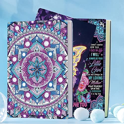DCIDBEI Carnet de Croquis A5 Enfants Cahier Diamond Painting Pour Bricolage Avec Diamants Pour Adultes Carnet Journal Intime Adulte Cadeau pour Filles Livre de Loisirs Portable Mandala