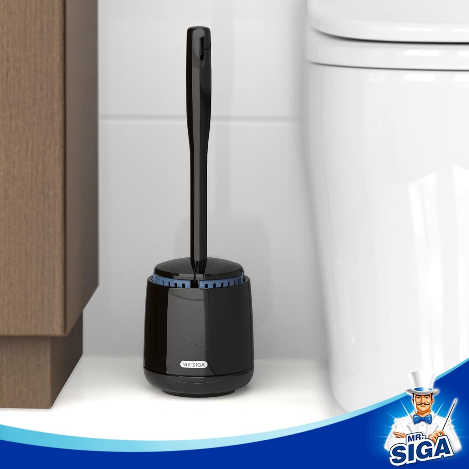 MR.SIGA Brosse Toilettes WC, Brosse WC et Support à Couvercle Automatique