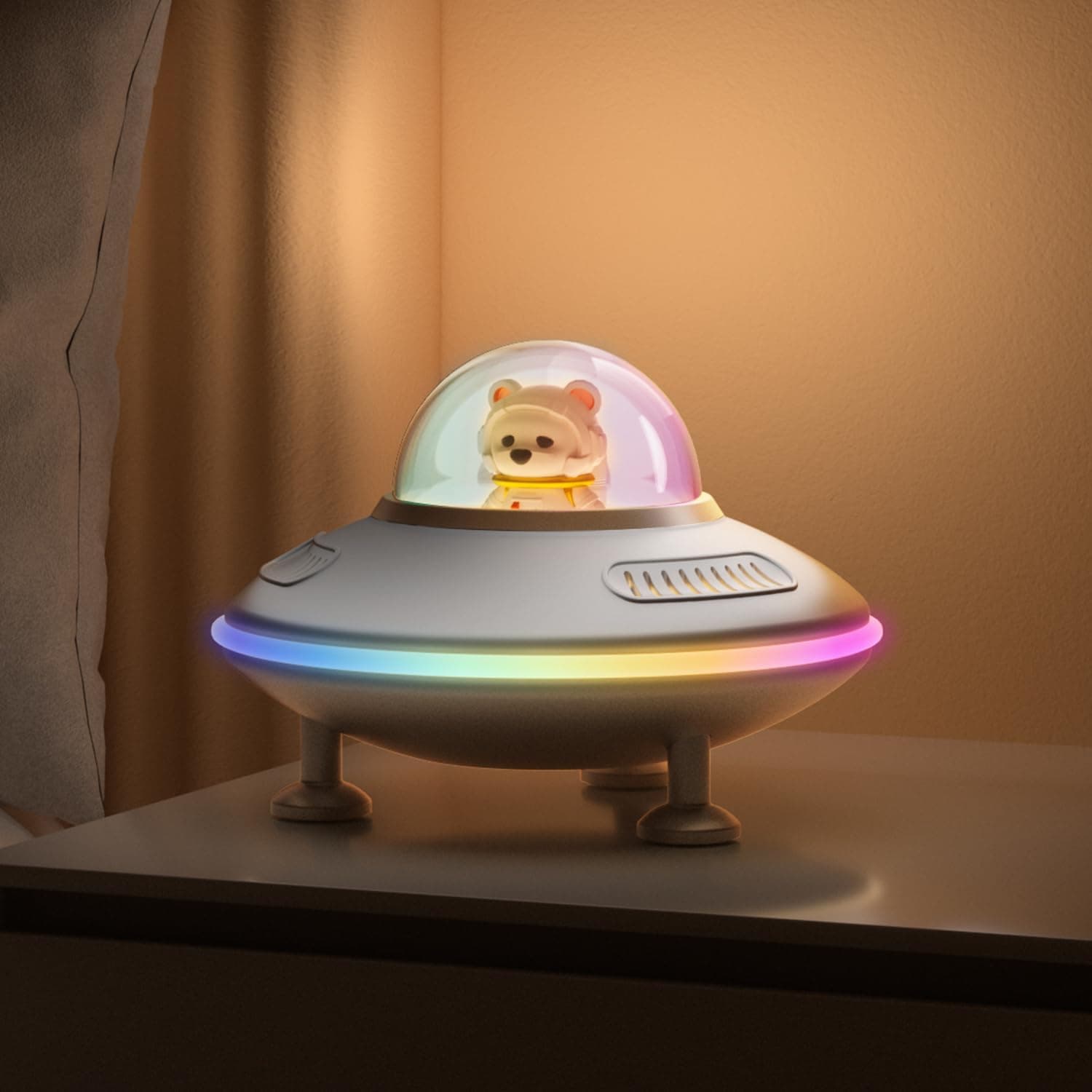 Enceinte Bluetooth avec Veilleuse LED RGB, Lampe de Chevet Sans Fil | Cadeau Anniversaire pour Garçon, Homme,Ado Enceinte Portable avec Lumière d'Ambiance, Déco Chambre Gaming,USB AUX Carte TF