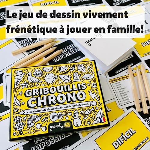 Gribouillis Chrono : Le jeu de dessin vivement frénétique et assurément drôle | Un jeu de société qui se joue en famille, pour les enfants, les adolescents et les adultes (Français)