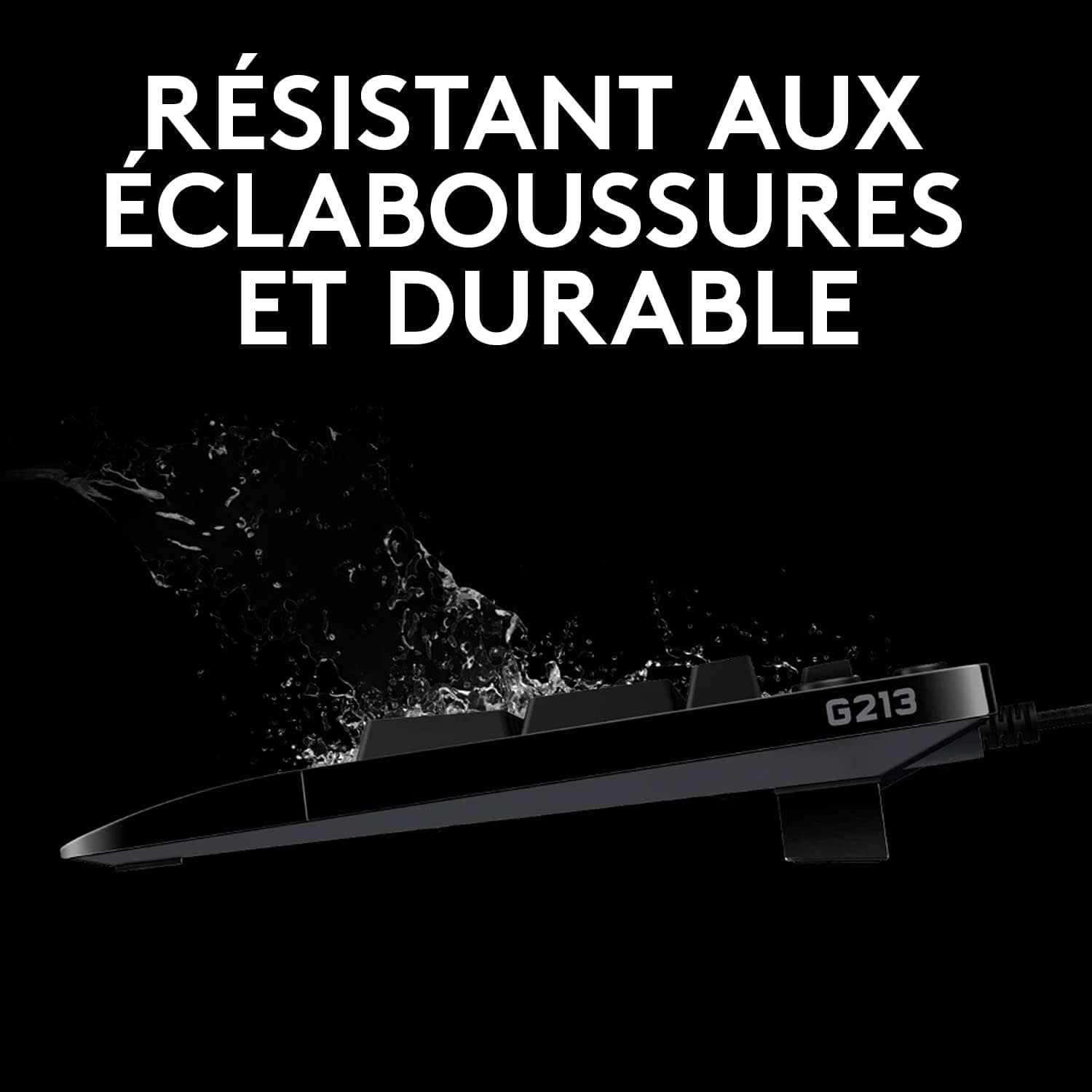 Logitech G213 Prodigy, Clavier Gamer, Eclairage RGB LIGHTSYNC | Résistant aux Éclaboussures, Personnalisable, Commandes Multimédia Dédiées, Français AZERTY - Noir