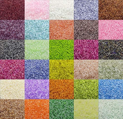 Lot de 3300 perles de rocaille en verre de 6 mm - Perles de bugle en verre - Perles tubes - Perles tiges - Bronze métallisé AB