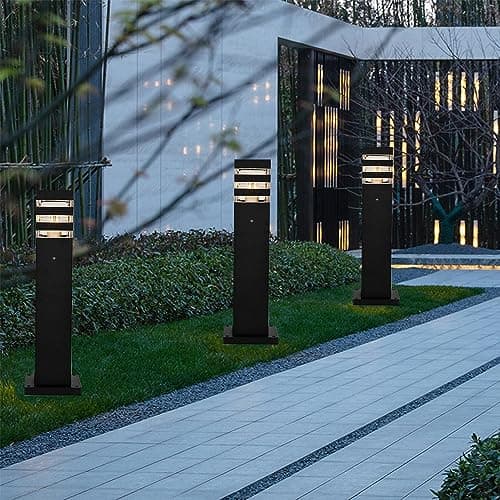 Mengjay Lampadaire Exterieur pour Jardin et Chemin, Luminaire Extérieur E27 Lampe de jardin,IP23 Etanche Eclairage Exterieur,IP23 Etanche Lampe sur pied Poteau Exterieur (A)