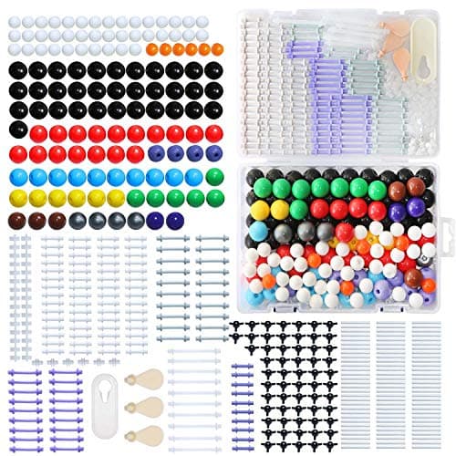LINKTOR Kit de Modèle Moléculaire de Chimie (444 pièces) pour étudiant ou Enseignant pour l'apprentissage de la Chimie Organique et inorganique modèle de Structure Chimique Un Ensemble de fullerène