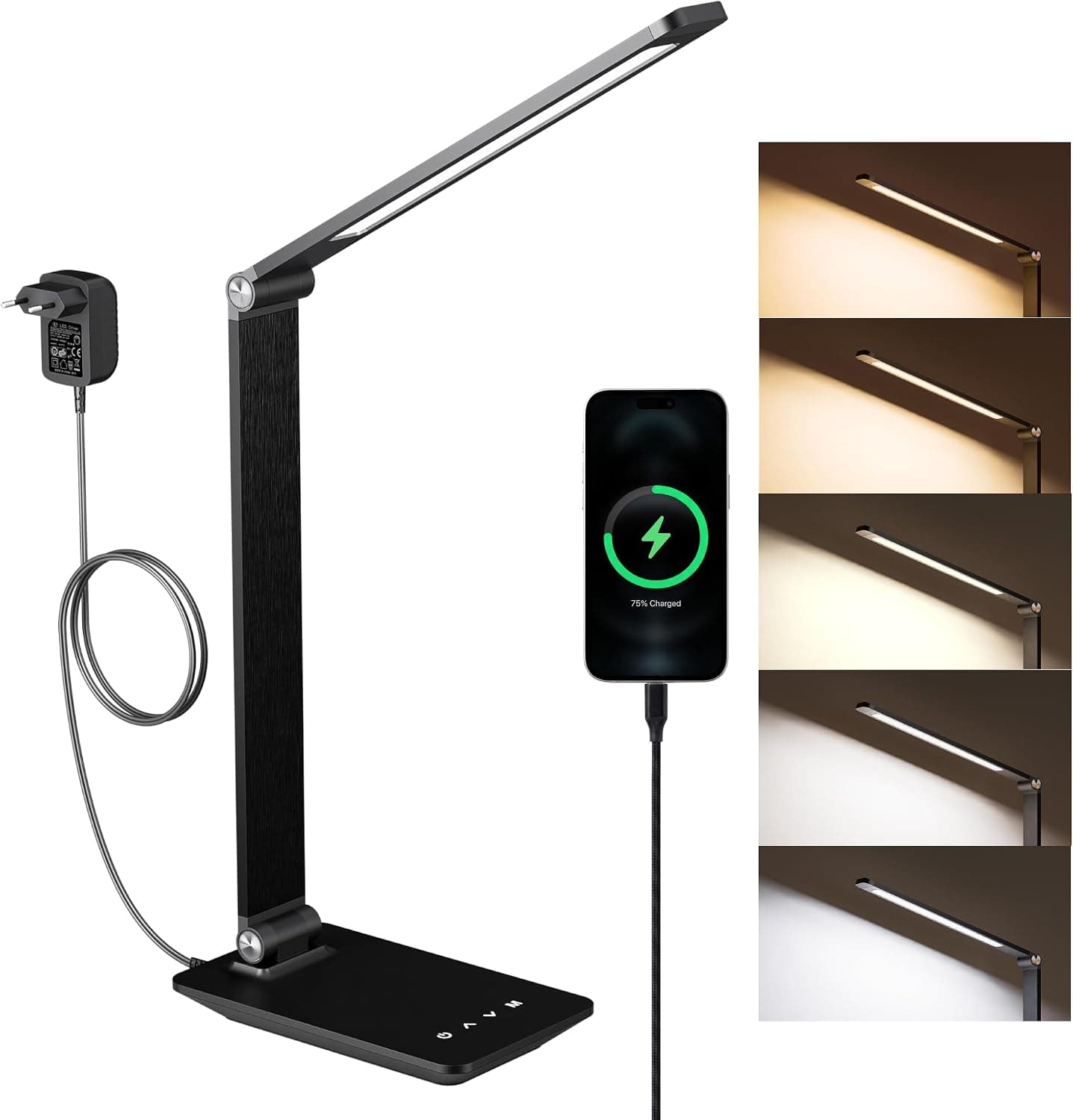 Lampe de Bureau LED Dimmable pour Enfants, Bureau & Lecture