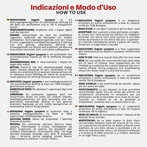 Organic Lycopene - Complément antioxydant au lycopène biologique certifié - Pack de 30 gélules