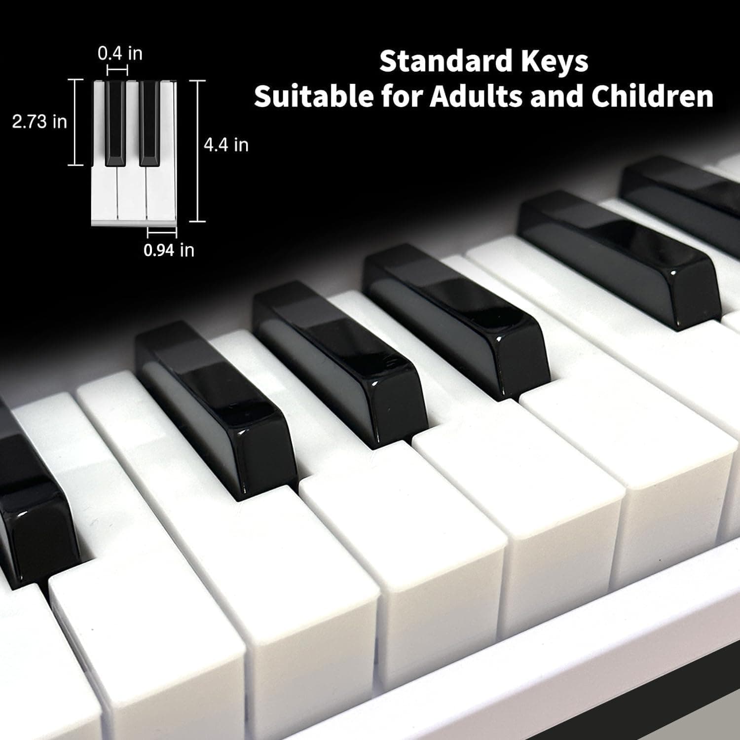 Piano à clavier électronique à 61 touches pour adultes et enfants avec touches lumineuses, connectivité MIDI et modes d'apprentissage – Piano parfait pour débutant (minuit)