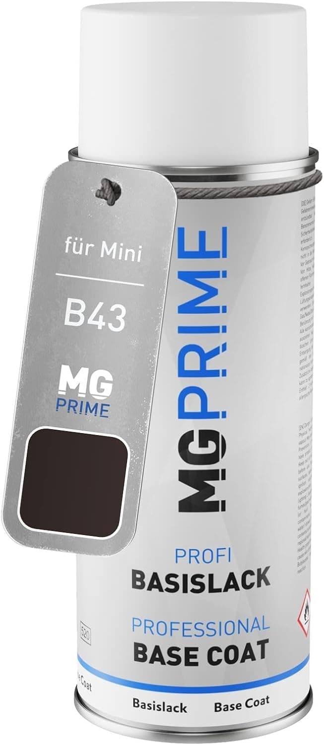 MG PRIME Peinture voiture Bombe aérosol pour Mini B43 High Class Grey Me.