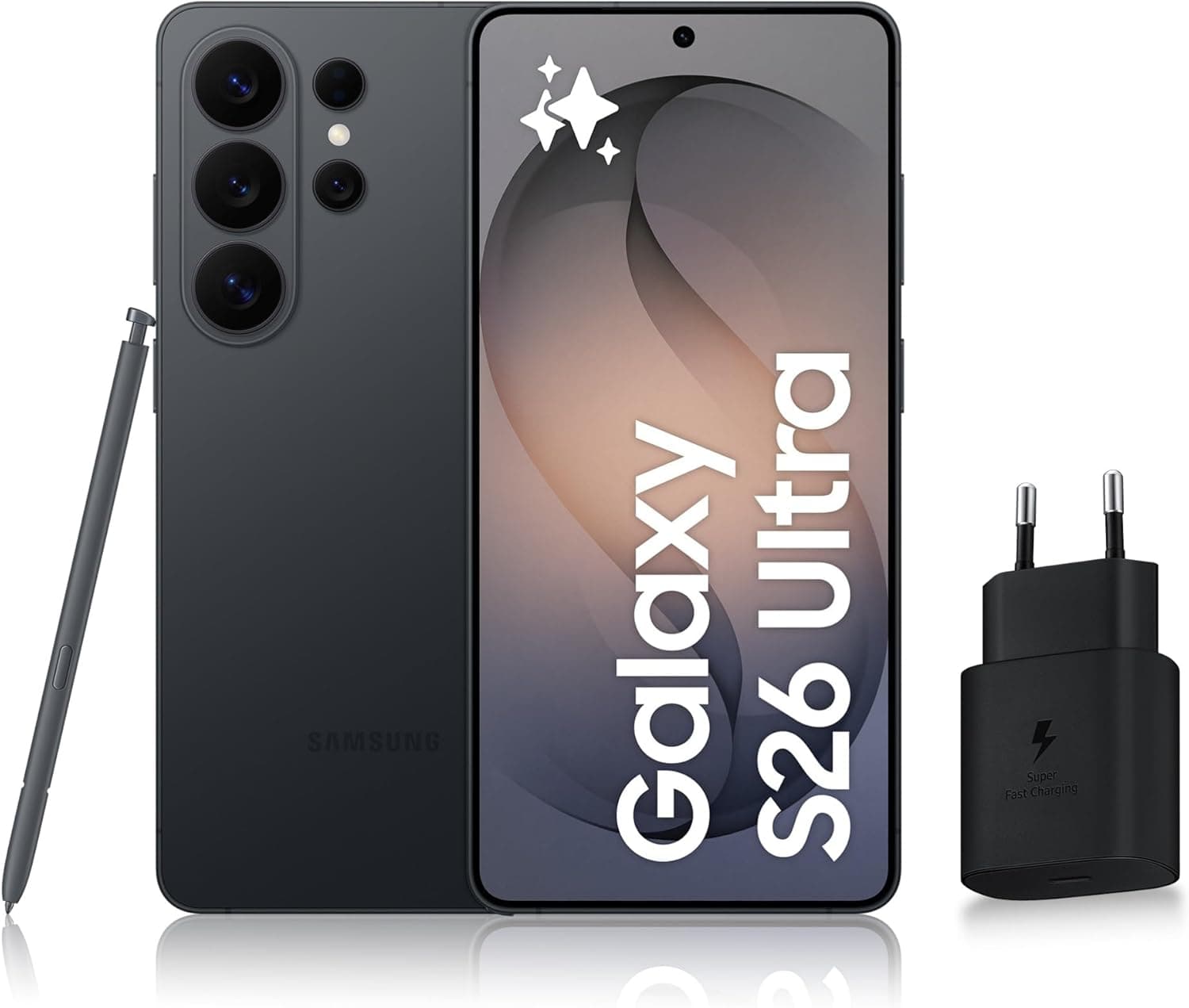 Samsung Galaxy S26 Ultra, Smartphone Android 5G avec Galaxy AI, 512 Go, Chargeur Secteur Rapide 25W Inclus, Smartphone déverrouillé, Noir, Version FR