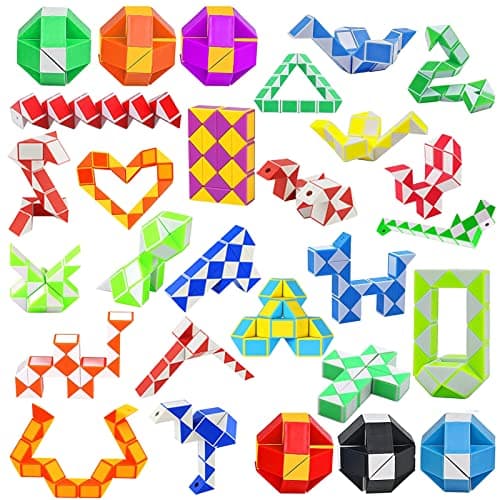 Serpent Magique 28 PièCes Serpent Magiques Magie Serpent Twist Magic Snakes Cube Snake Puzzle Cube Puzzle Mini Magic Snake Fete Anniversaire Enfant Jouet Twist Puzzle Toys Cadeau Anniversaire Enfant