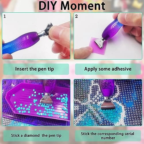AIFUDA Lot de 24 kits de peinture diamant avec pointes filetées 5D pour adultes