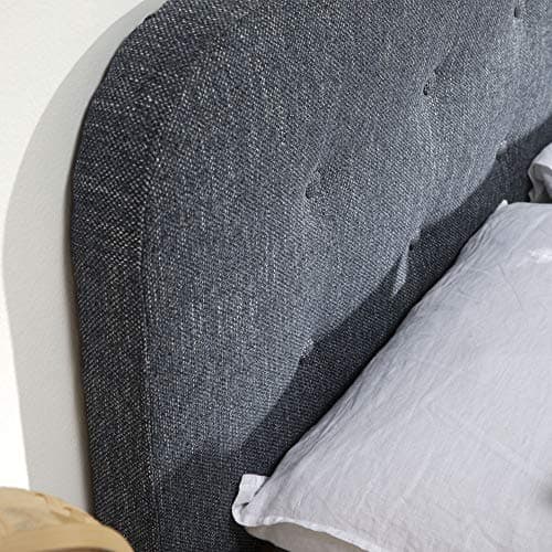 marcKonfort Tête de lit tapissée Saona 140x60 Couleur Bleu, Rembourré avec de la Mousse, pour lit 135cm Boutons en capitonné, 8cm d'épaisseur, système de Fixation Inclus.