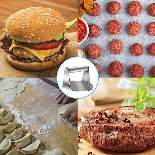 YIWONFU Smash Burger Acier Inoxydable 304, 5.5 Pouces Smash Burger Press Antiadhésif 14cm Ronde Presse Hamburger Convient pour Steak, Burger, Viande, Barbecue