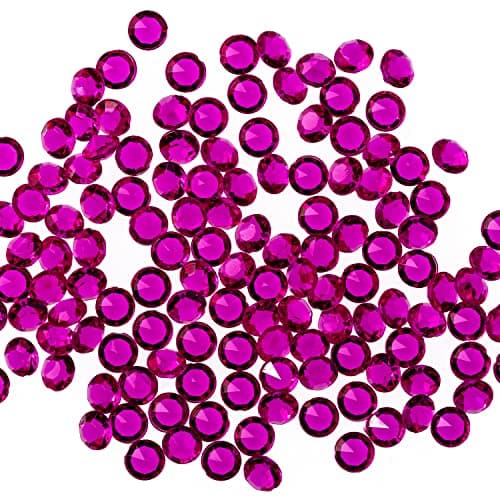 WedDecor 4.5mm Vert Pomme Décorations de Table Acrylique Diamant Cristaux Confettis pour Décoration de Mariage, Vase Remplisseur, Table Centerpiece, 2000 Pièces - Rose Vif, 4.5mm