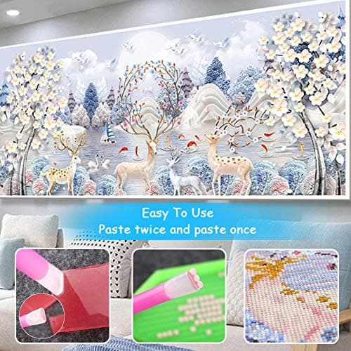 TOPSEAS Outils de Peinture Diamant,94 pcs Accessoires de Diamond Painting,avec Boîte de Rangement Diamant, Point Stylo Rapide,Colle,Plaque de Diamant,et étiquette pour DIY Artisanat