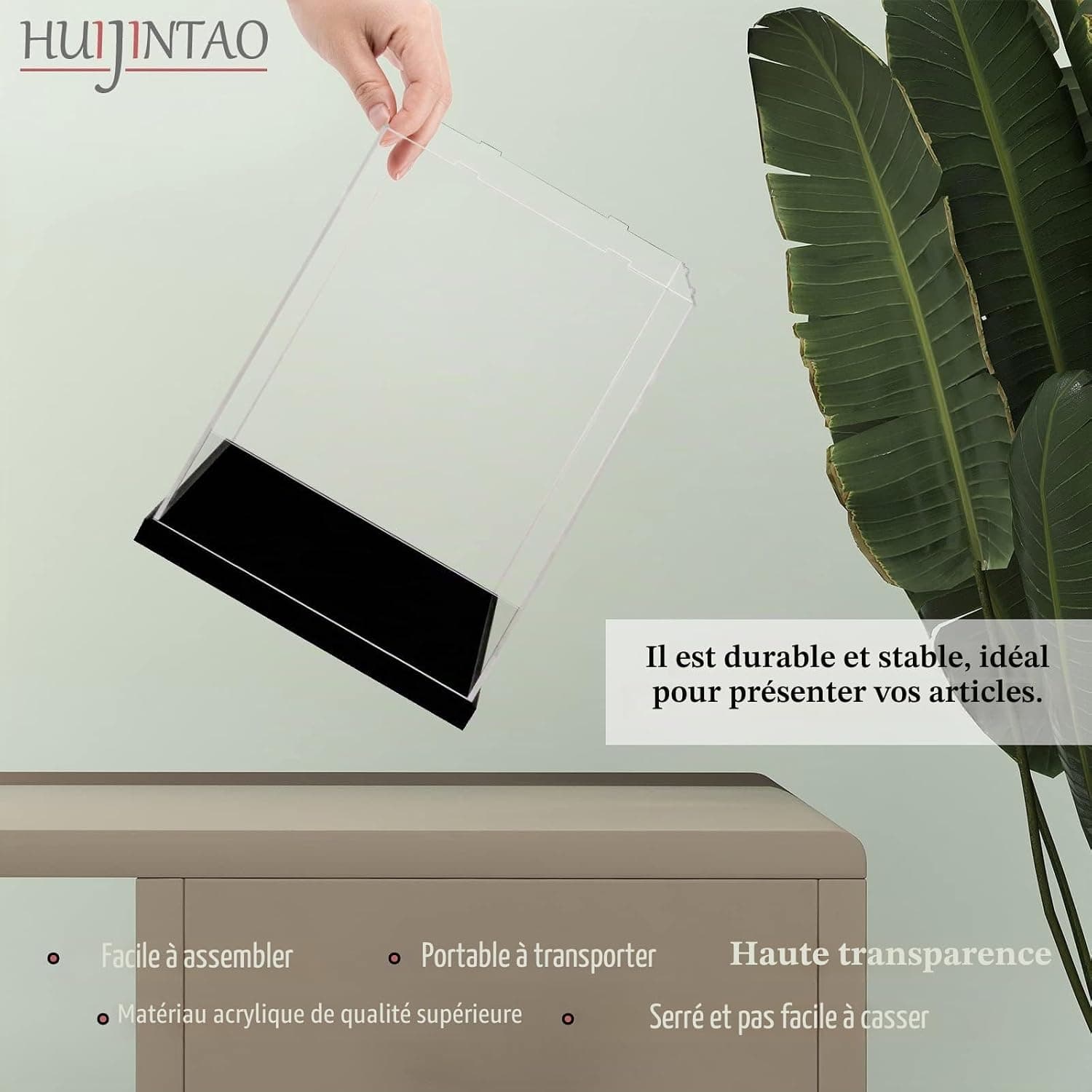 Vitrine pour Collection, Boite Acrylique Transparent, Vitrine Voiture Miniature, Vitrine Exposition Vitrine Acrylique pour Figurine, Miniature, avec éclairage LED (20x20x25 cm)